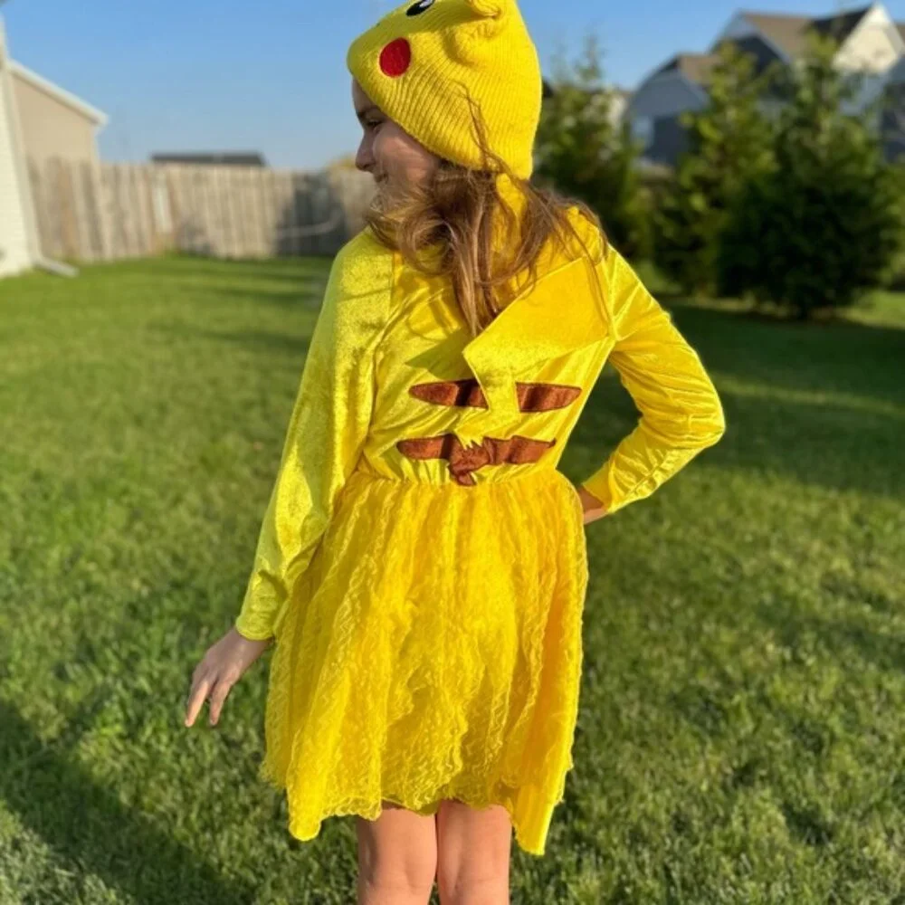 Pokemon | Girls Long Sleeve Pikachu Dress Costume | Size 8/10